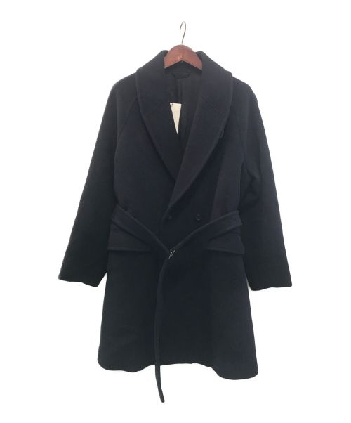 BLURHMS（ブラームス）BLURHMS (ブラームス) Wool and Cashmere Melton Shawl Coat ネイビー サイズ:3の古着・服飾アイテム