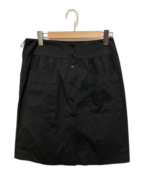 PRADA（プラダ）PRADA (プラダ) フロントボタンスカート ブラック サイズ:42の古着・服飾アイテム