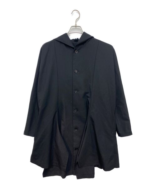 GROUND Y（グラウンドワイ）GROUND Y (グラウンドワイ) T/W Gabardine Drape Hood Cardigan ブラック サイズ:1の古着・服飾アイテム