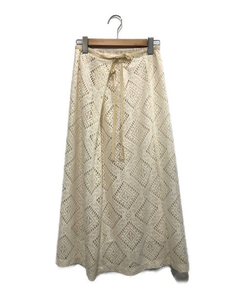 khaju（カージュ）khaju (カージュ) レースラップスカート ホワイト サイズ:27 未使用品の古着・服飾アイテム