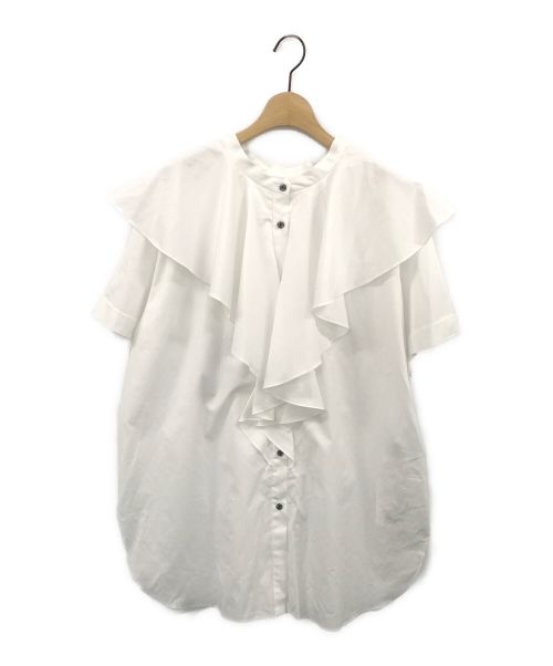 【中古・古着通販】CADUNE (カデュネ) フリルバンドカラーシャツ ホワイト サイズ:38｜ブランド・古着通販 トレファク公式
