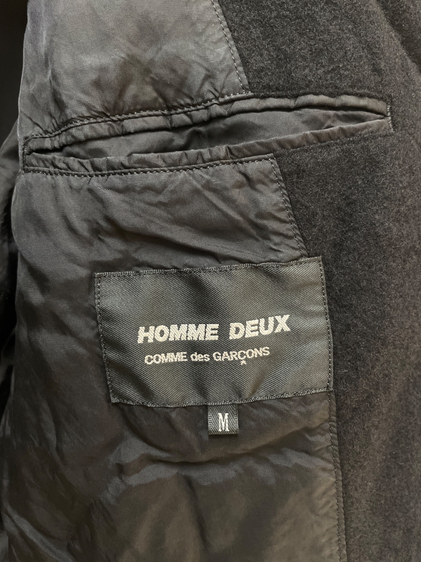 COMME des GARCONS HOMME DEUX (コムデギャルソン オム ドゥ) ウール製品加工ジャケット ブラック サイズ:M