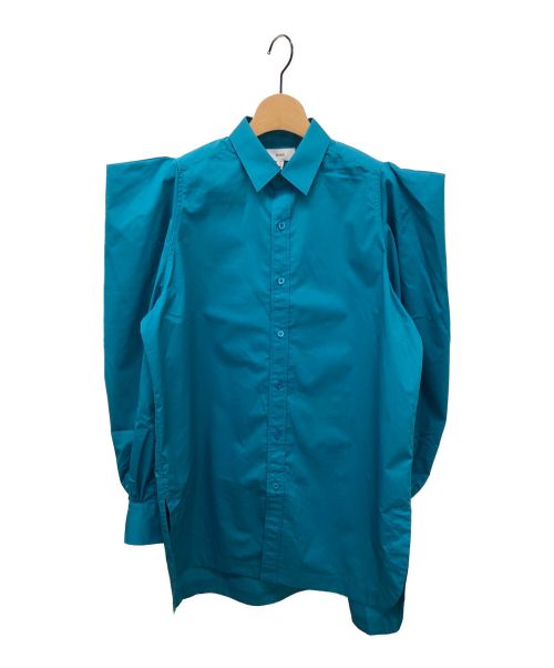 HYKE（ハイク）HYKE (ハイク) T/Cパワーショルダーシャツ ブルー サイズ:2の古着・服飾アイテム