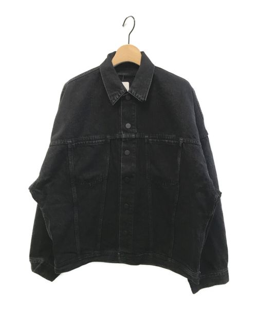 AP STUDIO（エーピーストゥディオ）AP STUDIO (エーピーストゥディオ) ブラックオーバーサイズデニムジャケット ブラック サイズ:F 未使用品の古着・服飾アイテム