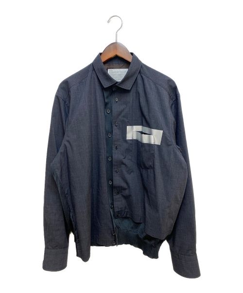 KOLOR（カラー）KOLOR (カラー) 21SS ウーリータフタ長袖シャツ ネイビー サイズ:3の古着・服飾アイテム
