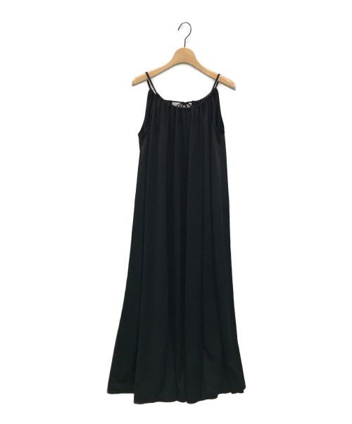 CABAN（キャバン）CABAN (キャバン) キュプラポリエステルジャージー ギャザーワンピース ブラック サイズ:Sの古着・服飾アイテム