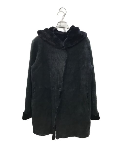 unknown（アンノーン）Unknown (アンノウン) ムートンフーデッドコート ブラック サイズ:表記無しの古着・服飾アイテム