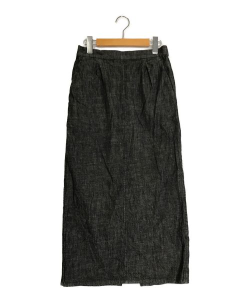 FRAMeWORK（フレームワーク）FRAMeWORK (フレームワーク) コットン麻デニムスカート ブラック サイズ:Mの古着・服飾アイテム