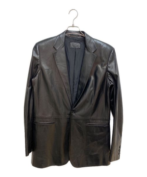 PRADA（プラダ）PRADA (プラダ) レザージャケット ブラック サイズ:46の古着・服飾アイテム