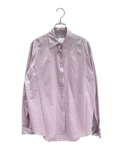 CHANEL（シャネル）CHANEL (シャネル) ココマークシルクシャツ パープル サイズ:36の古着・服飾アイテム