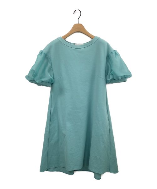 CELFORD（セルフォード）CELFORD (セルフォード) ふんわり袖シフォンのジャージー素材ワンピース ミント サイズ:36の古着・服飾アイテム