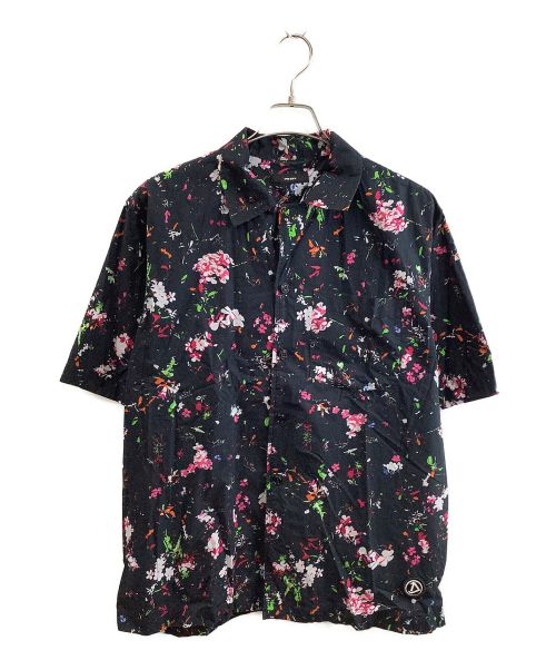 DIESEL（ディーゼル）DIESEL (ディーゼル) 花柄オープンカラーシャツ ブラック サイズ:Lの古着・服飾アイテム
