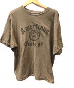 Americanaアメリカーナ）の古着「別注College Tシャツ」｜カーキ