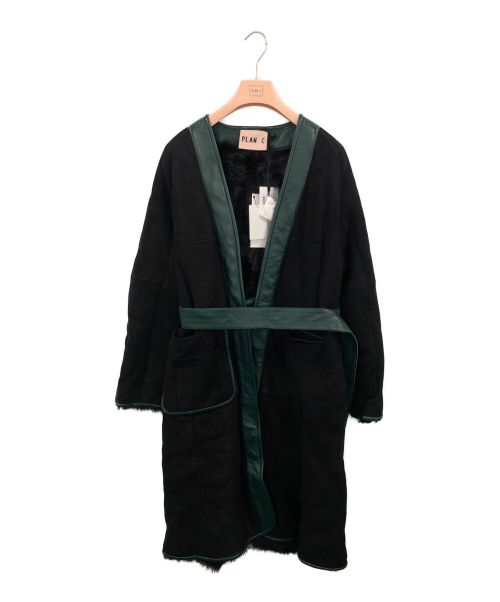PLAN C（プランシー）PLAN C (プランシー) ムートンコート ブラック サイズ:40の古着・服飾アイテム