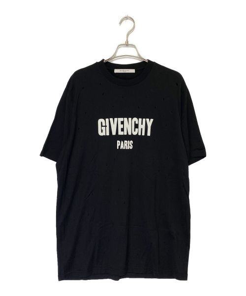 GIVENCHY（ジバンシィ）GIVENCHY (ジバンシィ) Destroyed Crewneck T-shirt ブラック サイズ:Mの古着・服飾アイテム
