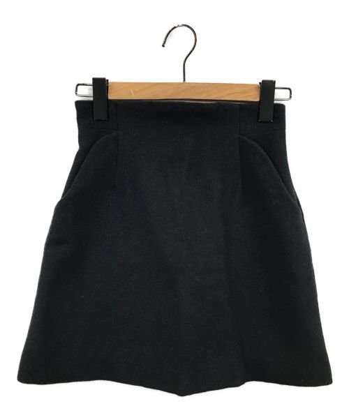 Mame Kurogouchi（マメクロゴウチ）mame kurogouchi (マメクロゴウチ) ウールシルクシャギーミニスカート ブラック サイズ:1の古着・服飾アイテム