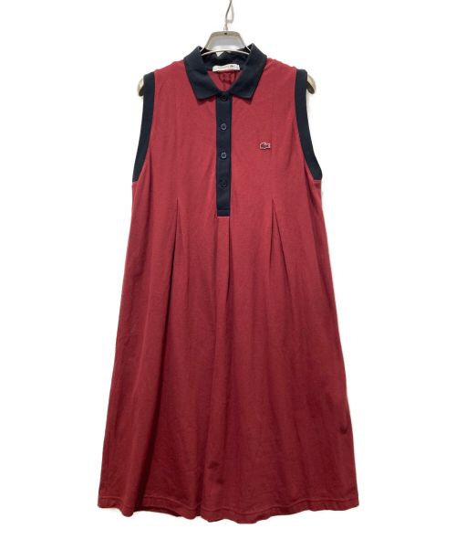 LACOSTE（ラコステ）LACOSTE (ラコステ) ポロシャツノースリーブワンピース レッド サイズ:40の古着・服飾アイテム