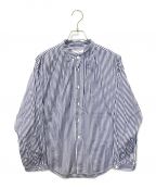 MORIKAGE SHIRT KYOTOモリカゲシャツキョウト）の古着「ネックラインギャザーシャツ」｜ブルー
