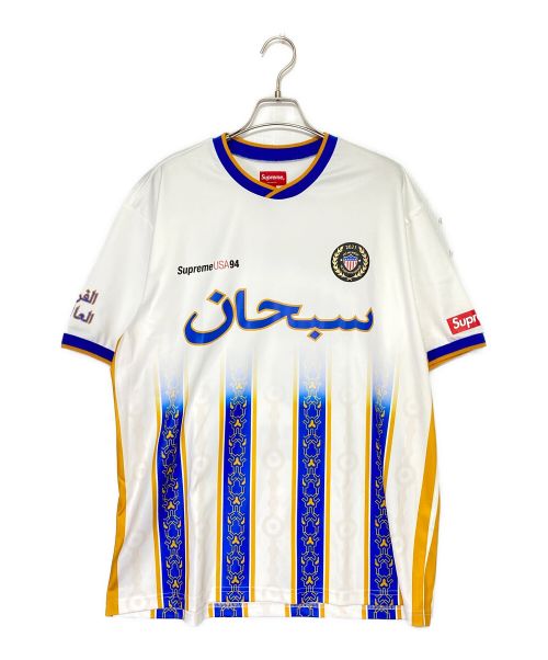 SUPREME（シュプリーム）SUPREME (シュプリーム) Arabic Logo Soccer Jersey ホワイト×ブルー サイズ:Lの古着・服飾アイテム