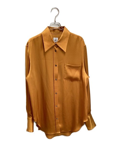 6(ROKU) BEAUTY&YOUTH（ロク ビューティーアンドユース）6(ROKU) BEAUTY&YOUTH (ロク ビューティーアンドユース) SATIN GEORGETTE SHIRT オレンジ サイズ:Freeの古着・服飾アイテム