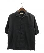 UNFILアンフィル）の古着「コットンシルクツイルショートスリーブオープンカラーシャツ」｜ネイビー