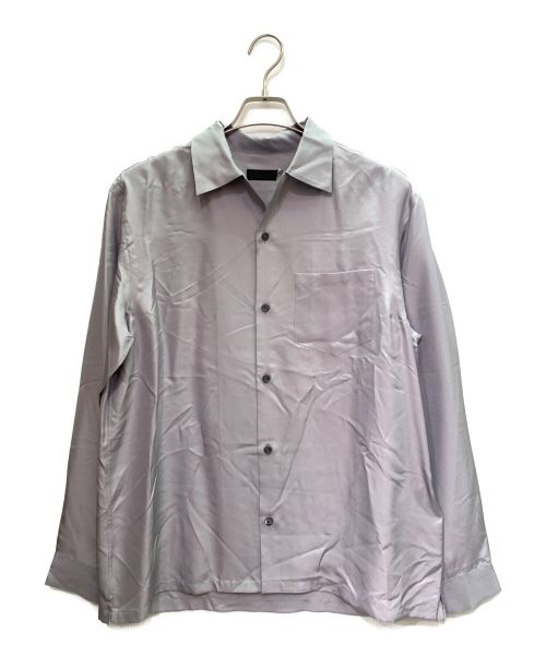PRADA（プラダ）PRADA (プラダ) シルクオープンカラーシャツ グレー サイズ:Mの古着・服飾アイテム