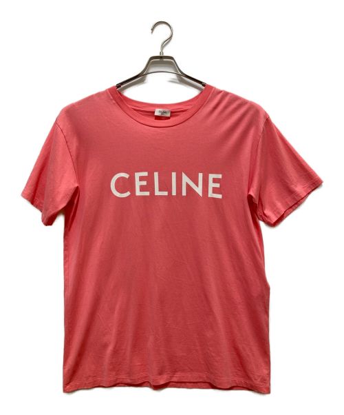 CELINE（セリーヌ）CELINE (セリーヌ) CELINE ルーズ Tシャツ / コットンジャージー ピンクフラミンゴ×ホワイト サイズ:Sの古着・服飾アイテム