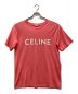 CELINE（セリーヌ）の古着「CELINE ルーズ Tシャツ / コットンジャージー」｜ピンクフラミンゴ×ホワイト
