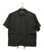 HAVERSACKハバーサック）の古着「強撚ポプリン半袖シャツ」｜ブラック
