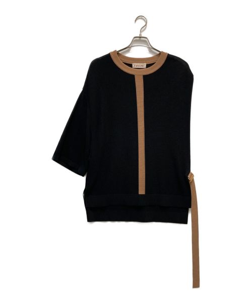 CULLNI（クルニ）CULLNI (クルニ) アシンメトリー片袖ニット ブラック サイズ:1の古着・服飾アイテム