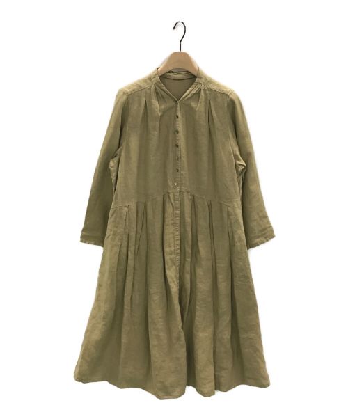 nest Robe（ネストローブ）nest Robe (ネストローブ) Linen Y neck dress ベージュ サイズ:Fの古着・服飾アイテム
