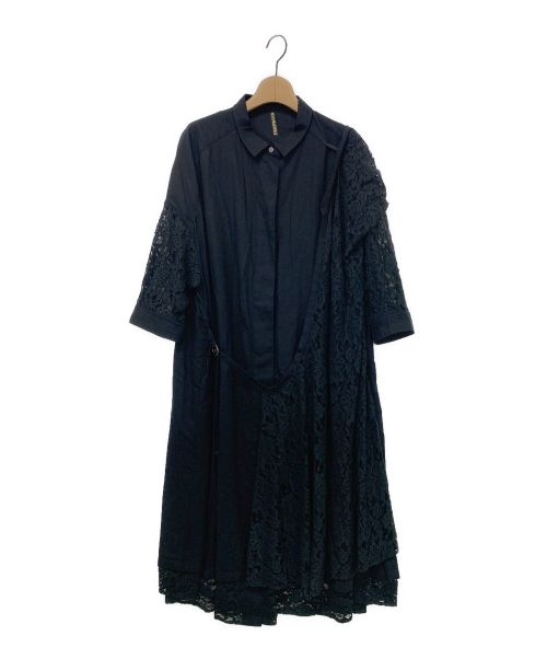 FRAPBOIS（フラボア）FRAPBOIS (フラボア) リネンレースワンピース ブラックの古着・服飾アイテム