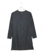 B Yohji Yamamotoビーヨウジヤマモト）の古着「120/2ローン ノーカラーカフスシャツ」｜ブラック