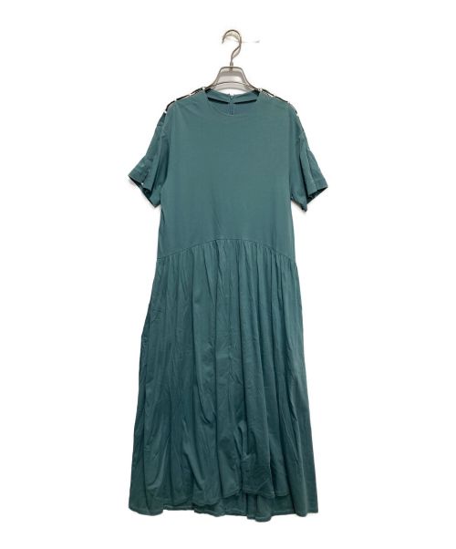 LE CIEL BLEU（ルシェルブルー）LE CIEL BLEU (ルシェルブルー) Pearl Detail Jersey Dress グリーン サイズ:36の古着・服飾アイテム