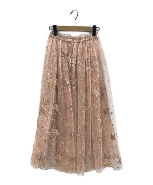 OBLI（オブリ）OBLI (オブリ) スパンコールチュールスカート ピンク サイズ:Sの古着・服飾アイテム