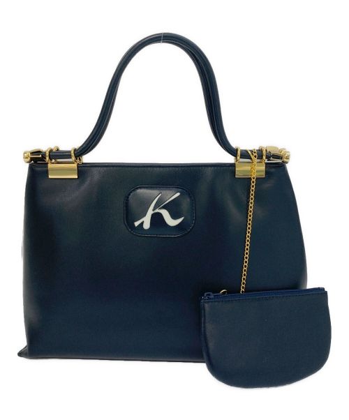 KITAMURA（キタムラ）KITAMURA (キタムラ) ロゴ入りハンドバッグ ネイビー サイズ:-の古着・服飾アイテム