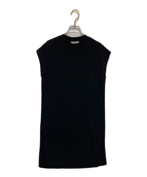 icB（アイシービー）icB (アイシービー) リブスリーブレススリットチュニック ブラック サイズ:XSの古着・服飾アイテム