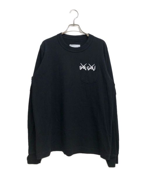 sacai（サカイ）sacai (サカイ) ×KAWS Embroidery Long Sleeve ブラック サイズ:3の古着・服飾アイテム