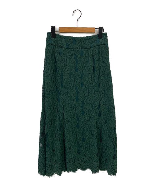 IENA（イエナ）IENA (イエナ) フラワーレースフレアスカート グリーン サイズ:36の古着・服飾アイテム