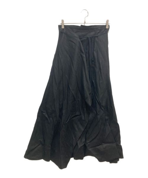 CHAOS（カオス）CHAOS (カオス) リネンヘリンボンラップスカート ブラック サイズ:Freeの古着・服飾アイテム