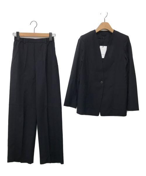 ANAYI（アナイ）ANAYI (アナイ) ノーカラーパンツスーツ ネイビー サイズ:36 未使用品の古着・服飾アイテム