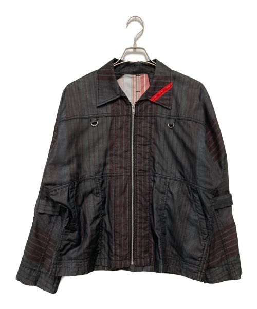PHINGERIN（フィンガリン）PHINGERIN (フィンガリン) ストライプジップジャケット グレー サイズ:Ⅿの古着・服飾アイテム