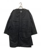 Y-3ワイスリー）の古着「ノーカラーミリタリーウールコート」｜ブラック