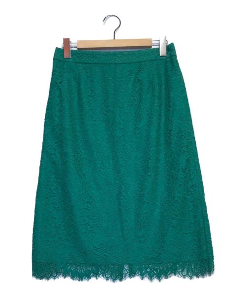 23区（ニジュウサンク）23区 (ニジュウサンク) フラワーコードレースIラインスカート グリーン サイズ:40の古着・服飾アイテム