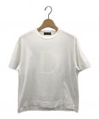 DRAWER（ドゥロワー）の古着「”D”プリントクルーネックTEEシャツ」｜ホワイト