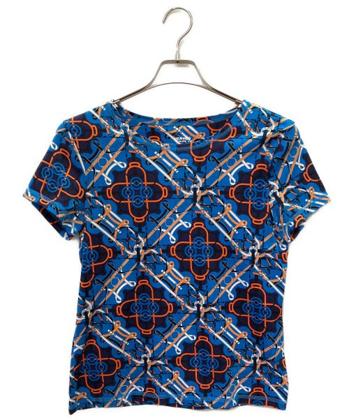 HERMES（エルメス）HERMES (エルメス) 総柄半袖Tシャツ ブルー サイズ:38の古着・服飾アイテム