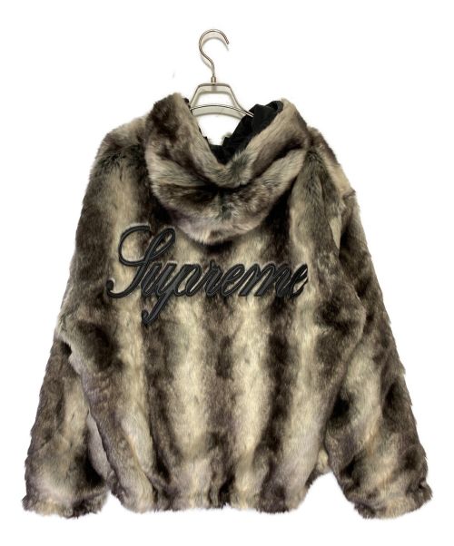 SUPREME（シュプリーム）SUPREME (シュプリーム) Faux Fur Reversible Hooded Jacket アイボリー×ブラック サイズ:L 未使用品の古着・服飾アイテム