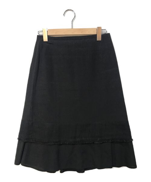 ROCHAS（ロシャス）ROCHAS (ロシャス) レイヤードデザインスカート ブラック サイズ:36の古着・服飾アイテム