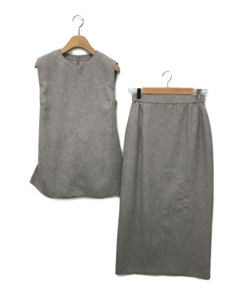 Mila Owen（ミラオーウェン）Mila Owen (ミラオーウェン) ベルトトップスストレートスカートSETUP グレー サイズ:1 未使用品の古着・服飾アイテム