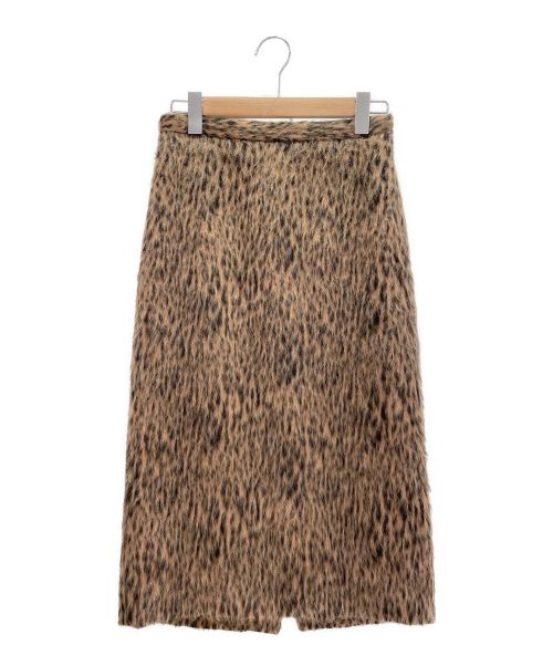 BLAMINK（ブラミンク）BLAMINK (ブラミンク) ウールレオパードタイトスカート ブラウン サイズ:36の古着・服飾アイテム